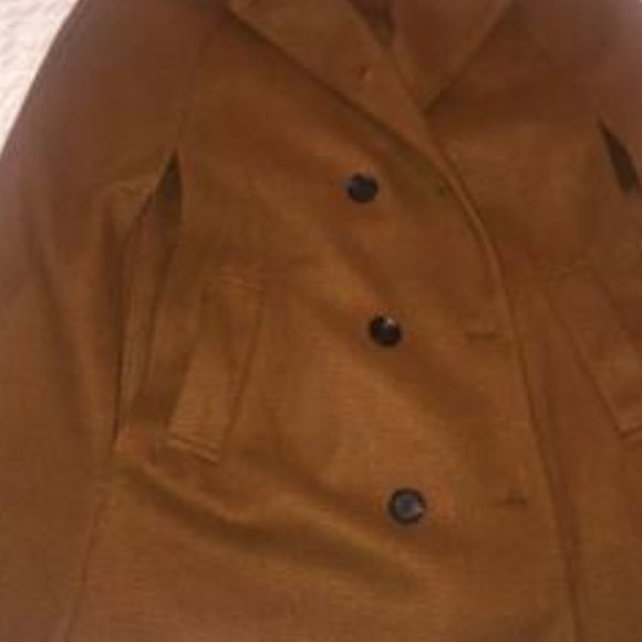 Cloak Sleeve Double Button Cape Coat brown - Picture 8 of 11